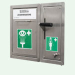 PremiumLine Sicherheits-Augendusche im Edelstahlgehäuse, inklusive Notduschventil für Wandmontage Unterputz