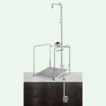 PremiumLine frostsichere selbstentleerende Augenduschen-Notduschen-Station mit umliegendem Schutzkorb mit Unterflurauslösung, Edelstahl für Bodenmontage – Bild 2