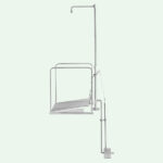 PremiumLine frostsichere selbstentleerende Notduschen-Station mit umliegendem Schutzkorb mit Unterflurauslösung, Edelstahl für Bodenmontage – Bild 4