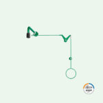 ClassicLine variable Körper-Notdusche mit Zugstangenumlenkung für Über-Tür-Montage