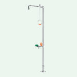 PremiumLine Körper-Notdusche mit Augendusche, Edelstahl für Bodenmontage